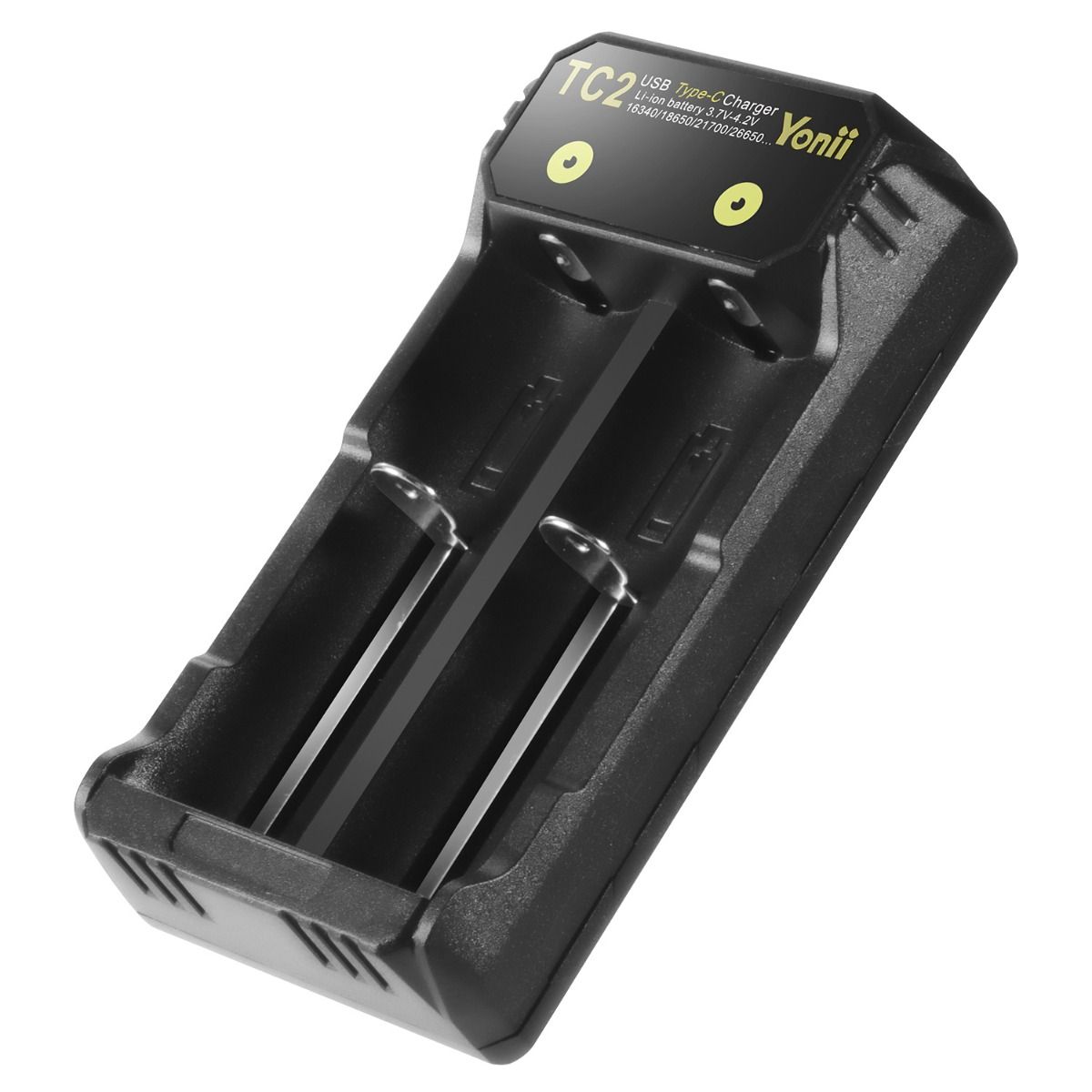 Chargeur USB Type-C TC2, charge rapide 4,2 V pour batteries Li-ion 18650/21700, double ports pour équipement extérieur.
