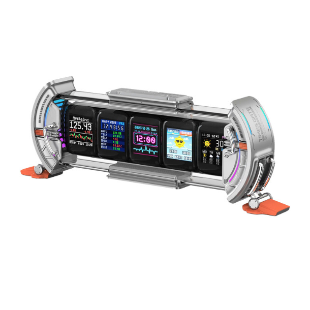 Divoom Times Gate Horloge Cyberpunk pour Setup Gamer | Réveil Numérique LED RGB Pixel Art & Tableau Bitcoin WiFi