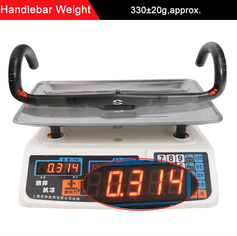 TOSEEK Guidon entièrement en carbone 31,8 mm Guidon routier aérodynamique léger avec longueurs personnalisables