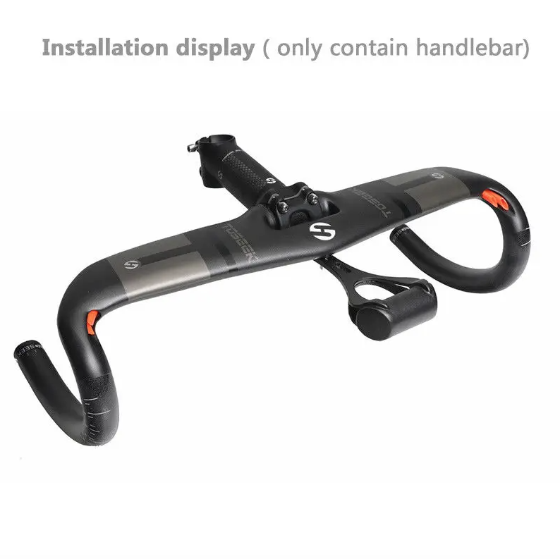 TOSEEK Guidon entièrement en carbone 31,8 mm Guidon routier aérodynamique léger avec longueurs personnalisables