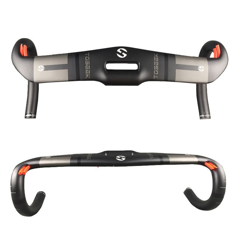 TOSEEK Guidon entièrement en carbone 31,8 mm Guidon routier aérodynamique léger avec longueurs personnalisables