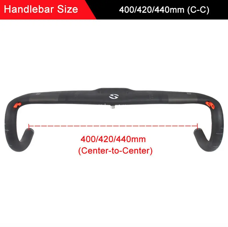 TOSEEK Guidon entièrement en carbone 31,8 mm Guidon routier aérodynamique léger avec longueurs personnalisables
