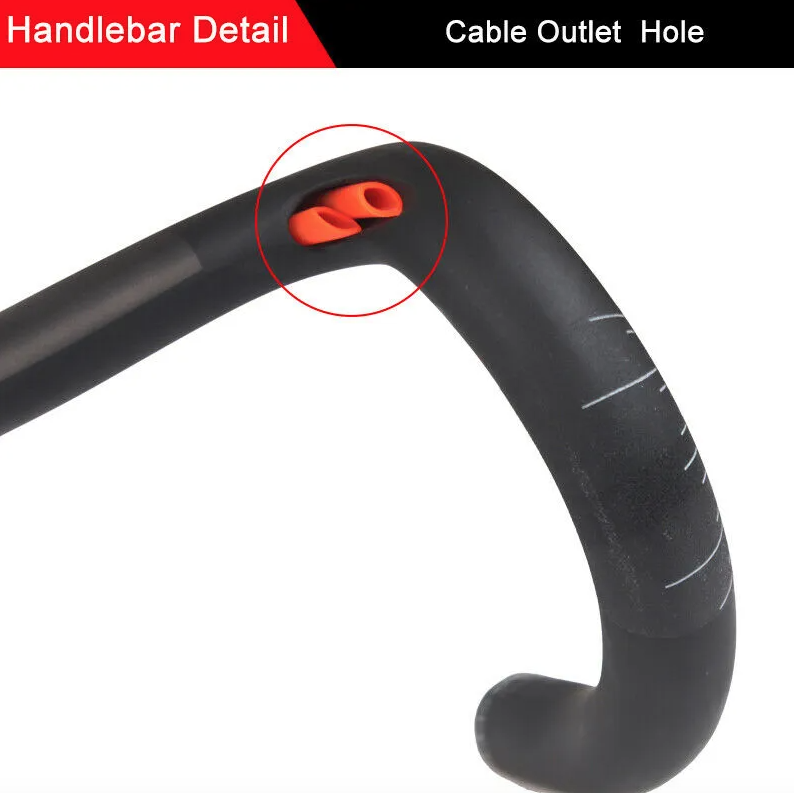 TOSEEK Guidon entièrement en carbone 31,8 mm Guidon routier aérodynamique léger avec longueurs personnalisables