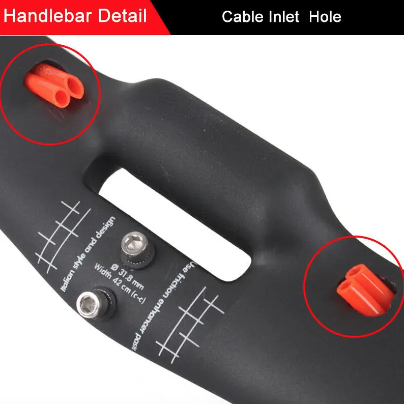 TOSEEK Guidon entièrement en carbone 31,8 mm Guidon routier aérodynamique léger avec longueurs personnalisables