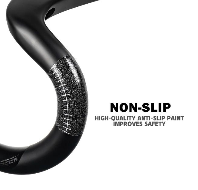 TOSEEK TR5500 Guidon de vélo de route Léger Tige en fibre de carbone intégrale Design aérodynamique Finition noir mat