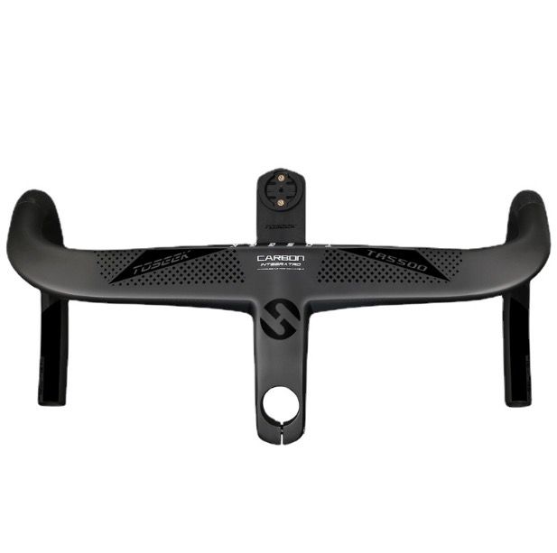 TOSEEK TR5500 Guidon de vélo de route Léger Tige en fibre de carbone intégrale Design aérodynamique Finition noir mat