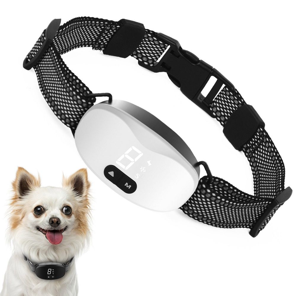 Collier anti-aboiement automatique rechargeable pour chien, efficace, étanche, à double mode d’entraînement