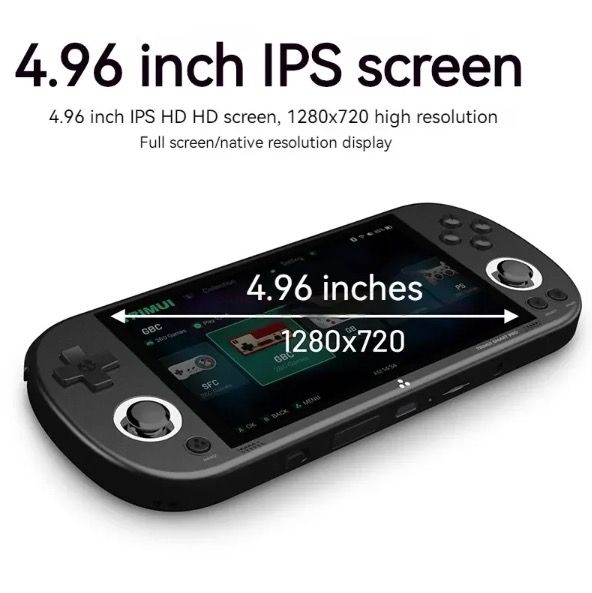Trimui Smart Pro Console de Jeu Portable Vintage avec Écran HD IPS 4,96 Pouces et Longue Durée de Vie de Batterie