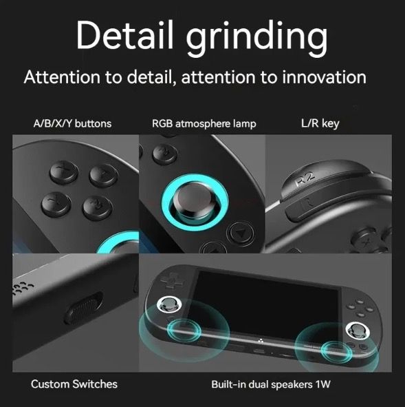 Trimui Smart Pro Console de Jeu Portable Vintage avec Écran HD IPS 4,96 Pouces et Longue Durée de Vie de Batterie