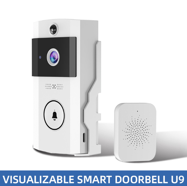 U9 Sonnette vidéo sans fil Interphone vidéo Caméra de surveillance WIFI Caméra de sonnette visuelle Interphone bidirectionnel