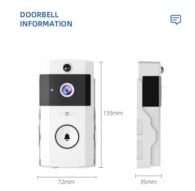 U9 Sonnette vidéo sans fil Interphone vidéo Caméra de surveillance WIFI Caméra de sonnette visuelle Interphone bidirectionnel