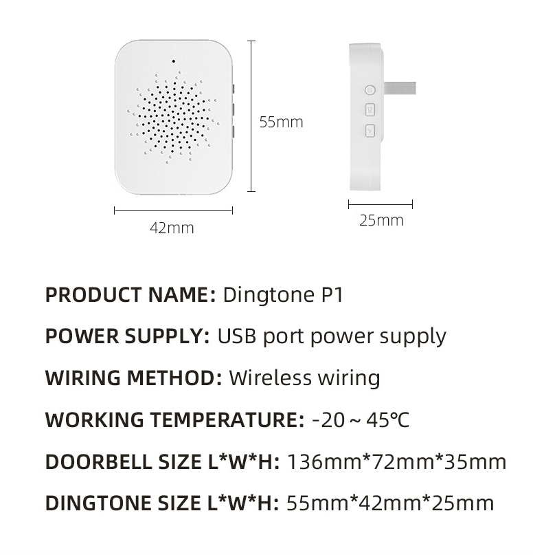 U9 Sonnette vidéo sans fil Interphone vidéo Caméra de surveillance WIFI Caméra de sonnette visuelle Interphone bidirectionnel