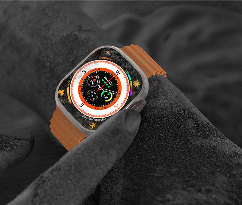 49mm Montre Connectée Ultra 9 Appel Bluetooth NFC Boussole GPS Suivi d'Itinéraire Ip68 Smartwatch
