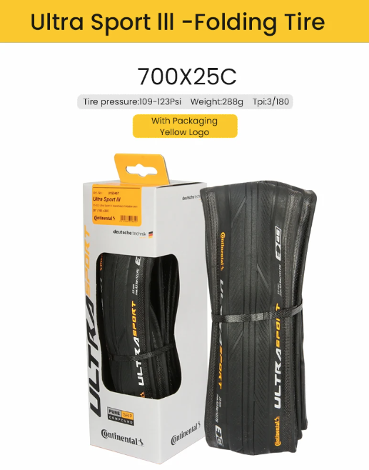 Continental ULTRA SPORT Ⅲ GRAND SPORT RACE Pneu de vélo de route 700x23C/25C/28C Léger, durable, anti-crevaison