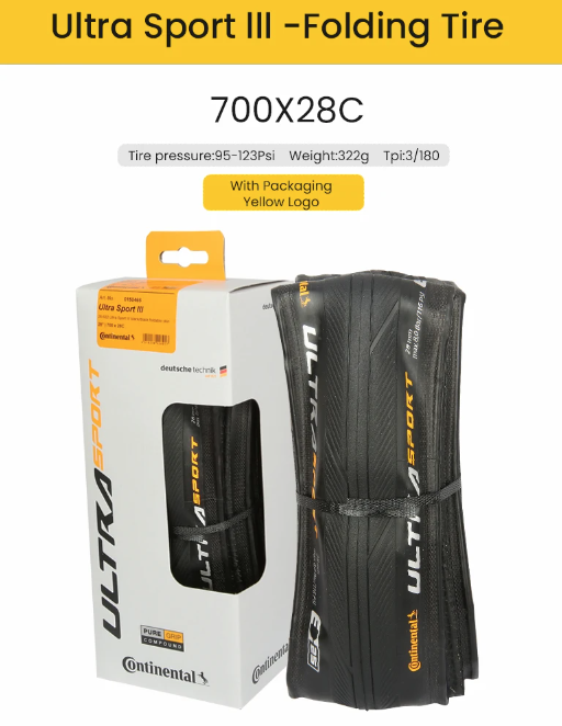 Continental ULTRA SPORT Ⅲ GRAND SPORT RACE Pneu de vélo de route 700x23C/25C/28C Léger, durable, anti-crevaison