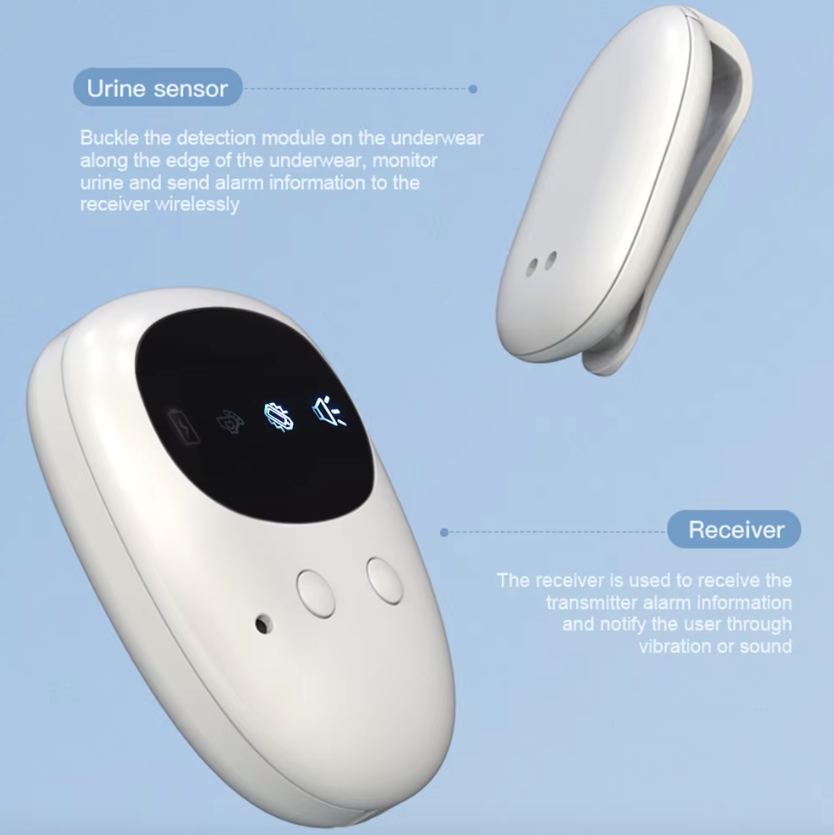 Alarme d'énurésie sans fil pour garçons et filles, alarme pipi rechargeable par USB avec 3 modes d'alerte, aide au sommeil confortable
