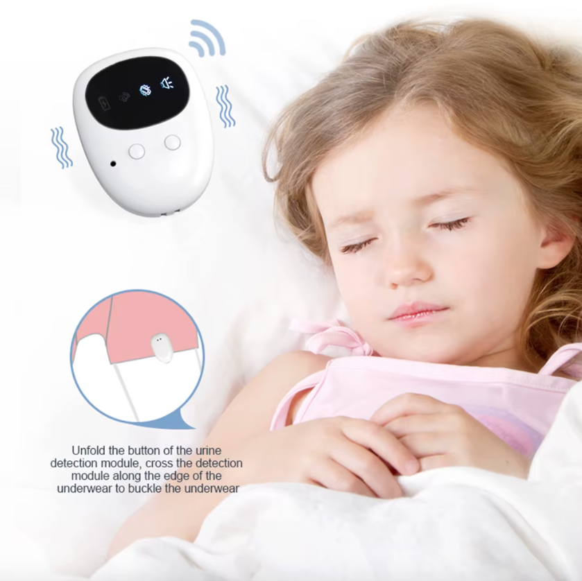 Alarme d'énurésie sans fil pour garçons et filles, alarme pipi rechargeable par USB avec 3 modes d'alerte, aide au sommeil confortable