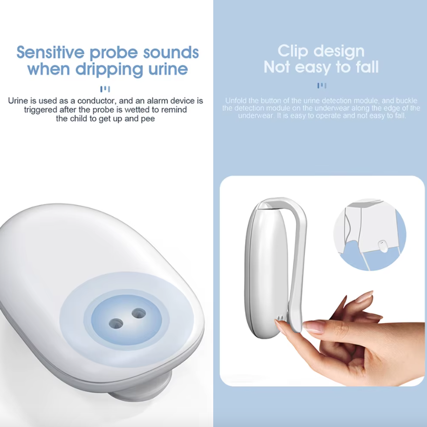 Alarme d'énurésie sans fil pour garçons et filles, alarme pipi rechargeable par USB avec 3 modes d'alerte, aide au sommeil confortable