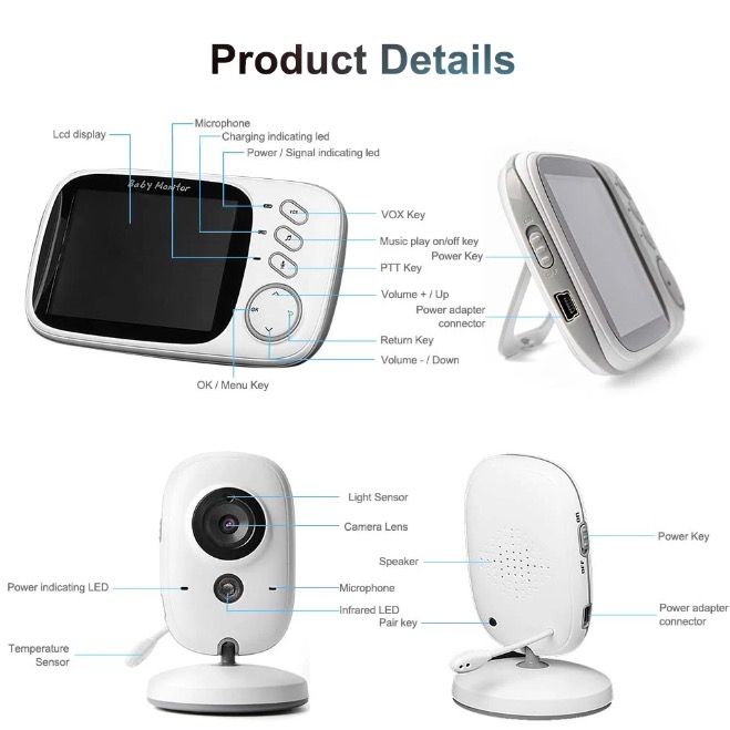 Moniteur vidéo bébé VB603 avec audio bidirectionnel et vision nocturne, outil parental fiable pour la sécurité du nourrisson