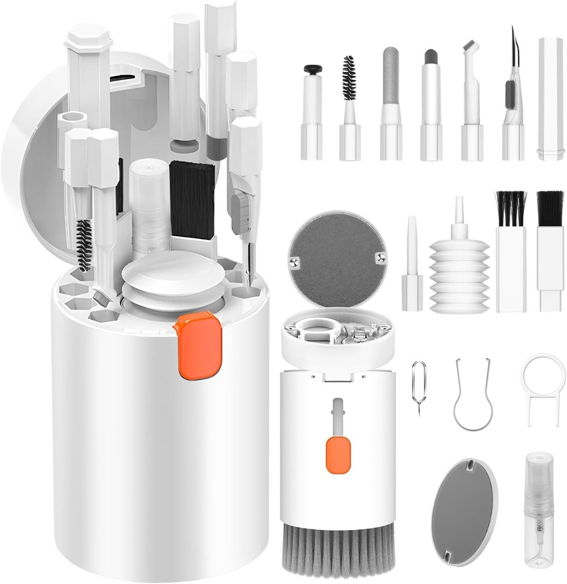 Kit de nettoyage multifonctionnel 20 en 1 pour appareils électroniques, brosse de nettoyage pour clavier, kit de nettoyage pour écouteurs AirPods, outil multi-usage pour nettoyer ordinateur portable, écouteurs, appareil photo, téléphones portables