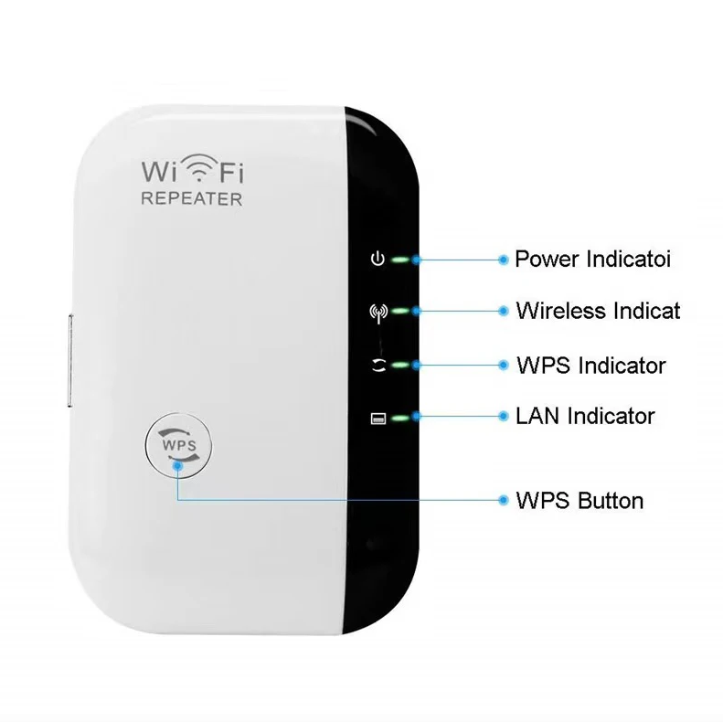 Répéteur WiFi Amplificateur de signal sans fil Prolongateur de réseau étendu Améliorateur de réseau Routeur domestique Traversant le mur Chambre Réception mobile