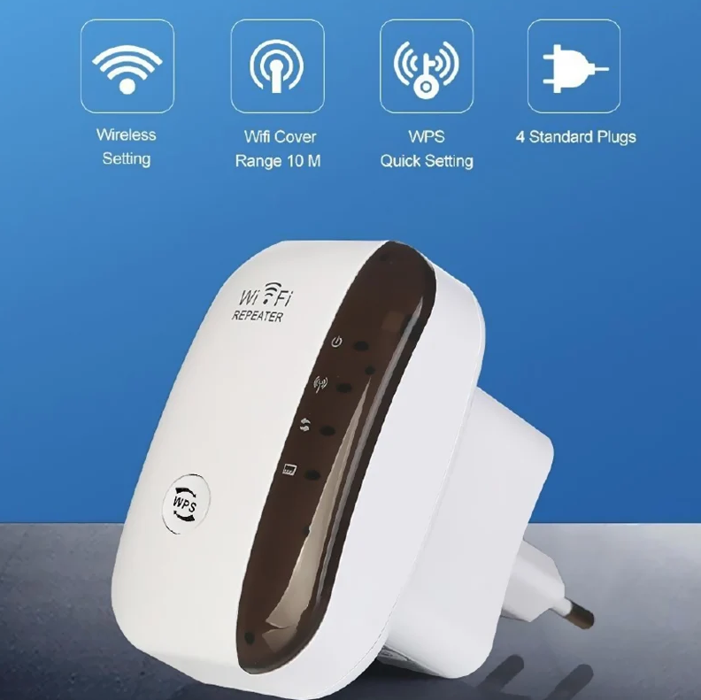 Répéteur WiFi Amplificateur de signal sans fil Prolongateur de réseau étendu Améliorateur de réseau Routeur domestique Traversant le mur Chambre Réception mobile