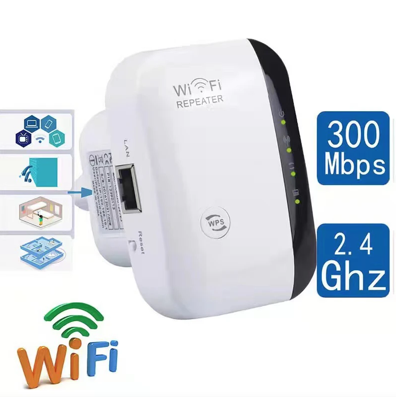 Répéteur WiFi Amplificateur de signal sans fil Prolongateur de réseau étendu Améliorateur de réseau Routeur domestique Traversant le mur Chambre Réception mobile