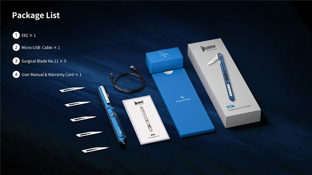 Lampe-stylo multifonctionnelle Wuben E62 130 lumens Lampe de poche EDC légère avec autonomie longue durée