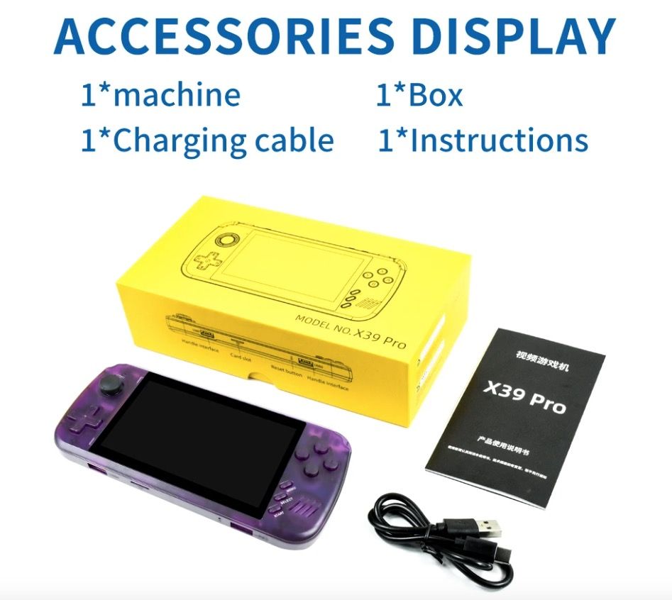 POWKIDDY X39pro Console de jeu portable écran IPS 4.3 pouces nostalgie gaming support PS1 expérience de jeu