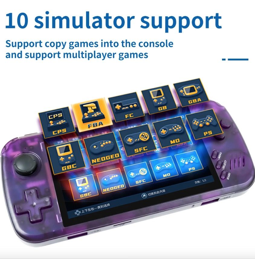 POWKIDDY X39pro Console de jeu portable écran IPS 4.3 pouces nostalgie gaming support PS1 expérience de jeu