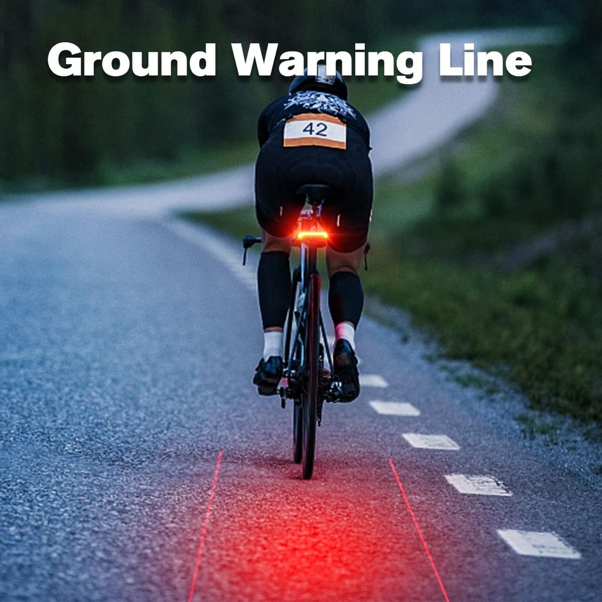 Meilan X5 Feu arrière de vélo intelligent avec clignotants et feu de freinage automatique, télécommande sans fil, feu arrière de vélo rechargeable par USB, lumière d'avertissement de sécurité pour le cyclisme