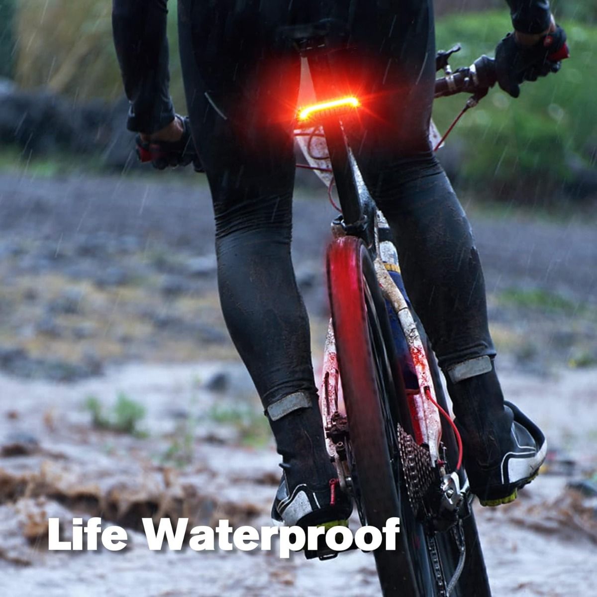 Meilan X5 Feu arrière de vélo intelligent avec clignotants et feu de freinage automatique, télécommande sans fil, feu arrière de vélo rechargeable par USB, lumière d'avertissement de sécurité pour le cyclisme