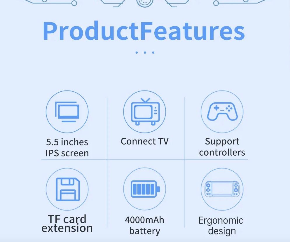 Console de jeu portable POWKIDDY X55 écran IPS 5.5 pouces jeux rétro Linux open source résolution 1280x720
