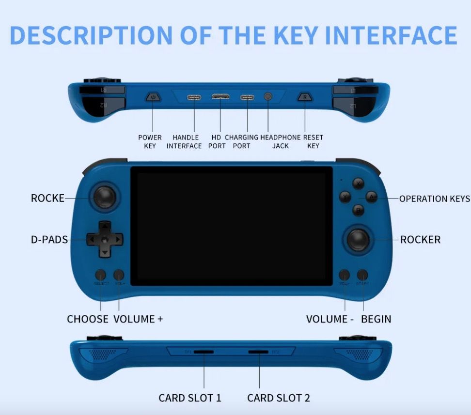 Console de jeu portable POWKIDDY X55 écran IPS 5.5 pouces jeux rétro Linux open source résolution 1280x720