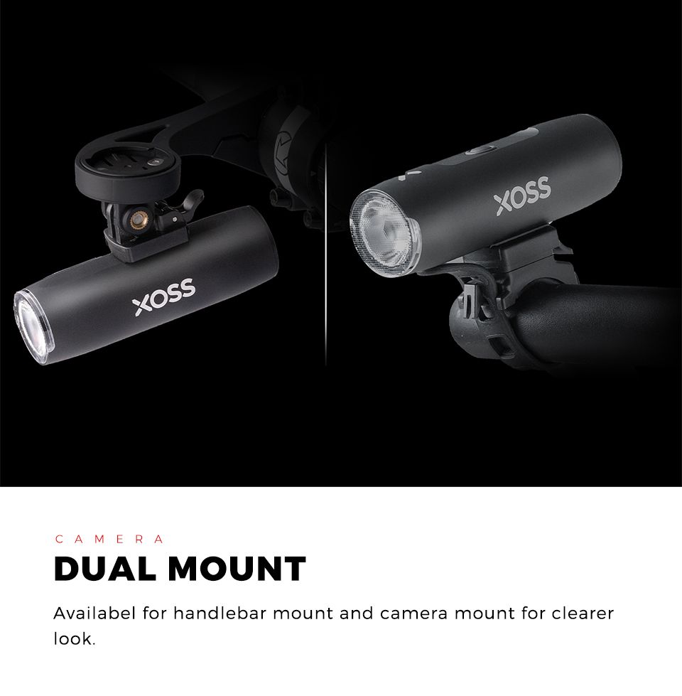 XOSS XL-400 Feu de vélo 400 lumens rechargeable par USB, phare étanche pour le cyclisme urbain et le VTT