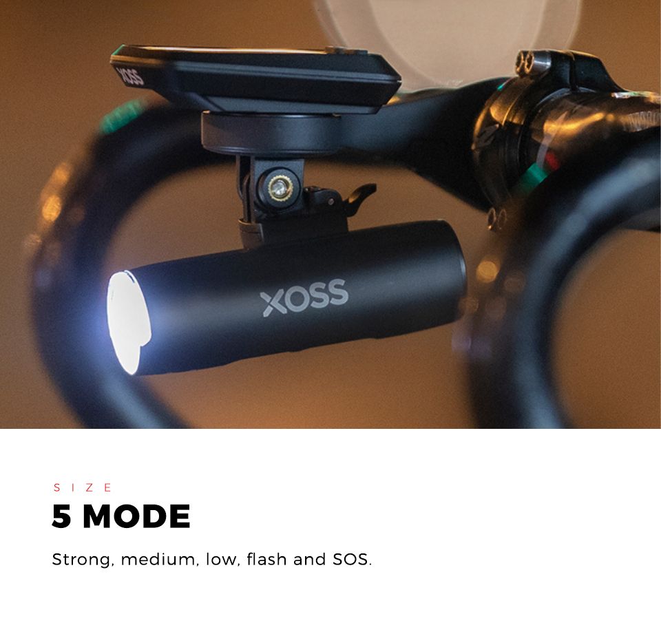 XOSS XL-400 Feu de vélo 400 lumens rechargeable par USB, phare étanche pour le cyclisme urbain et le VTT
