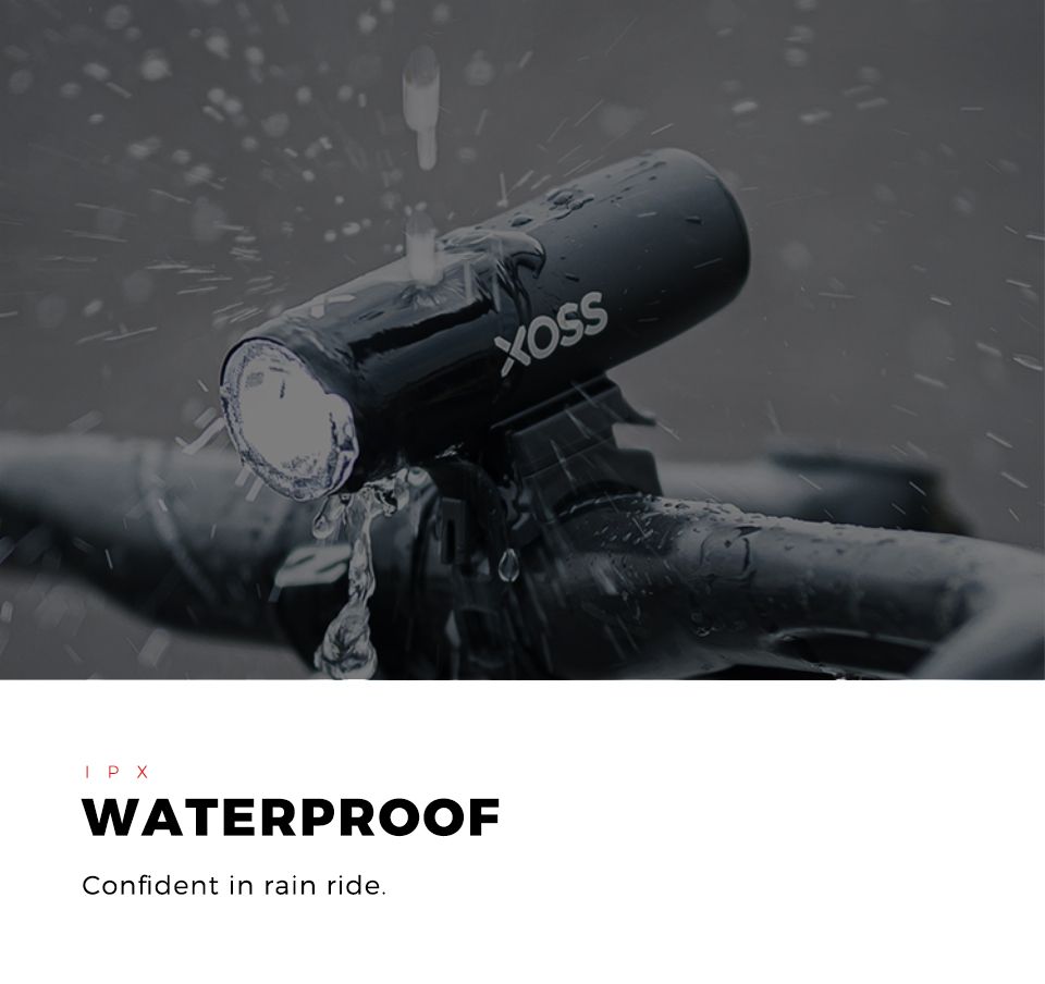 XOSS XL-400 Feu de vélo 400 lumens rechargeable par USB, phare étanche pour le cyclisme urbain et le VTT