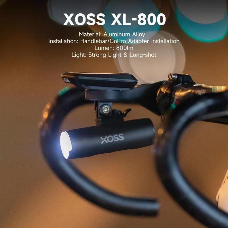 Lampe avant de vélo XOSS 800Lm étanche rechargeable USB, lampe frontale VTT, accessoires de cyclisme extérieur.