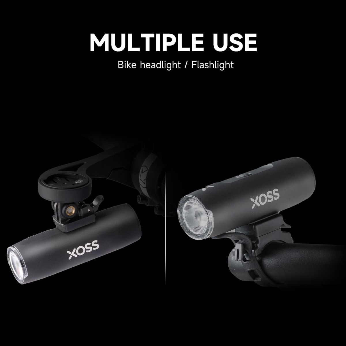 Lampe avant de vélo XOSS 800Lm étanche rechargeable USB, lampe frontale VTT, accessoires de cyclisme extérieur.