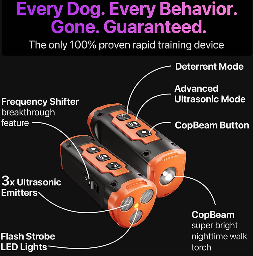 Répulsif pour chien appareil de dressage à ultrasons dispositif anti-aboiements rechargeable formation canine