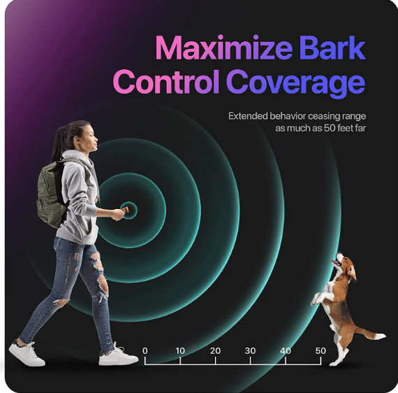 Répulsif pour chien rechargeable à ultrasons, contrôle efficace des aboiements et lampe de poche LED