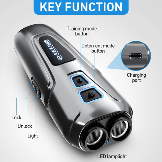 Répulsif Ultrasonique pour Chiens avec LED Entraînement Canin Doux Anti-Aboiement Dispositif de Dissuasion