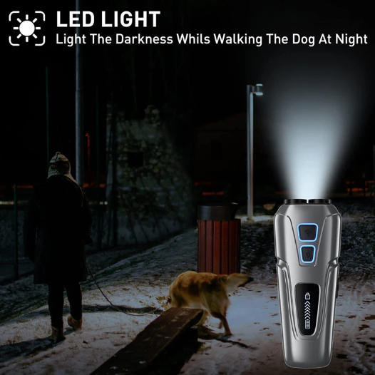 Répulsif Ultrasonique pour Chiens avec LED Entraînement Canin Doux Anti-Aboiement Dispositif de Dissuasion