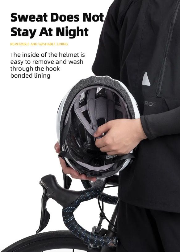 ROCKBROS Casque de vélo Feu arrière LED Design ultraléger Rechargeable Équipement de sécurité cyclisme pour Route VTT