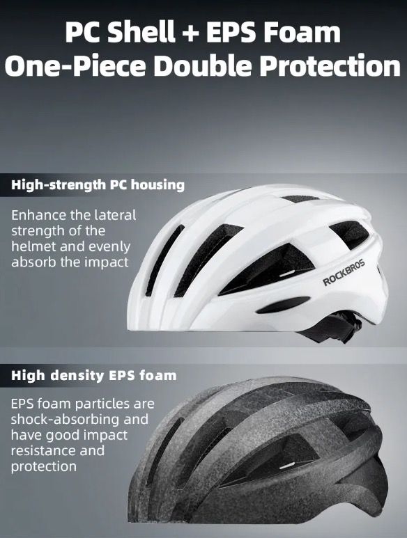 ROCKBROS Casque de vélo Feu arrière LED Design ultraléger Rechargeable Équipement de sécurité cyclisme pour Route VTT